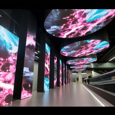 Pannello di visualizzazione trasparente a LED flessibile Ultra Thin P4 Indoor