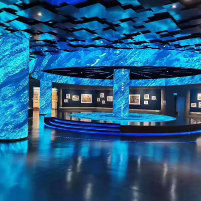 Una sinfonia di luce e design schermo LED curvo moderno per eventi interni