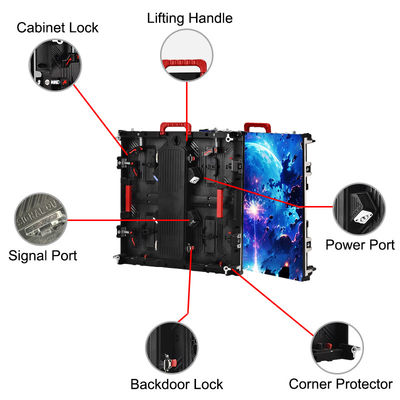 HD Vedio Wall Stage Background LED Display Screen Per Concerto di Nozze IP43