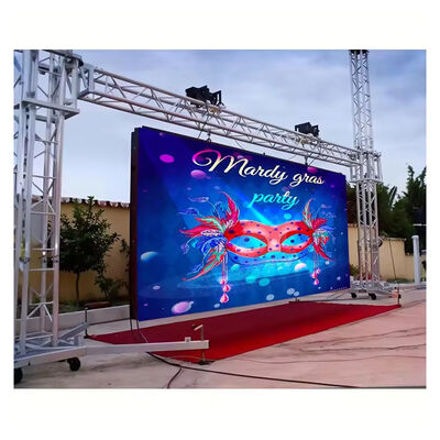 500x500mm Outdoor P4.81 LED Video Wall con resistenza all'acqua IP65 e tasso di aggiornamento 3840-7680Hz per eventi di noleggio