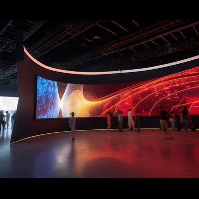 Display trasparente curvo personalizzato 14 bit LED Screen P3 Indoor