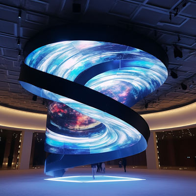 Una sinfonia di luce e design schermo LED curvo moderno per eventi interni